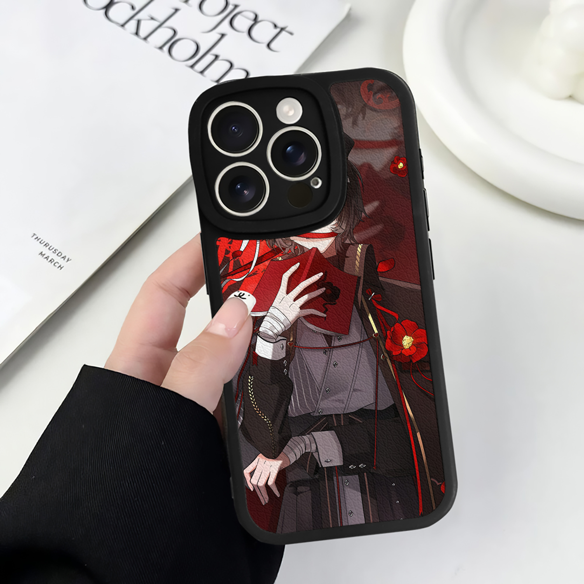 （画像用） 文豪ストレイドッグス Bungo Stray Dogs 【iPhone 16シリーズ対応】シリコンスマホケース（レザー調） 材質：シリコン